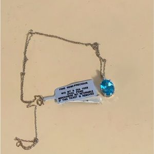 Semi precious topaz oval pendant